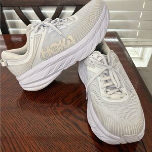 Hoka Bondi 7 White Running Shoes